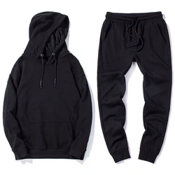 Unisex private label logo tracksuit mens hoodies with jogers sweatshirt pant set custom for men jogger sweatpants and hoodie set