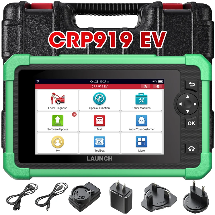 Launch CRP919 EV Diagnostic Scanner for Electric Vehicles New Energy Cars with 43+ Service Supports 11 Languages