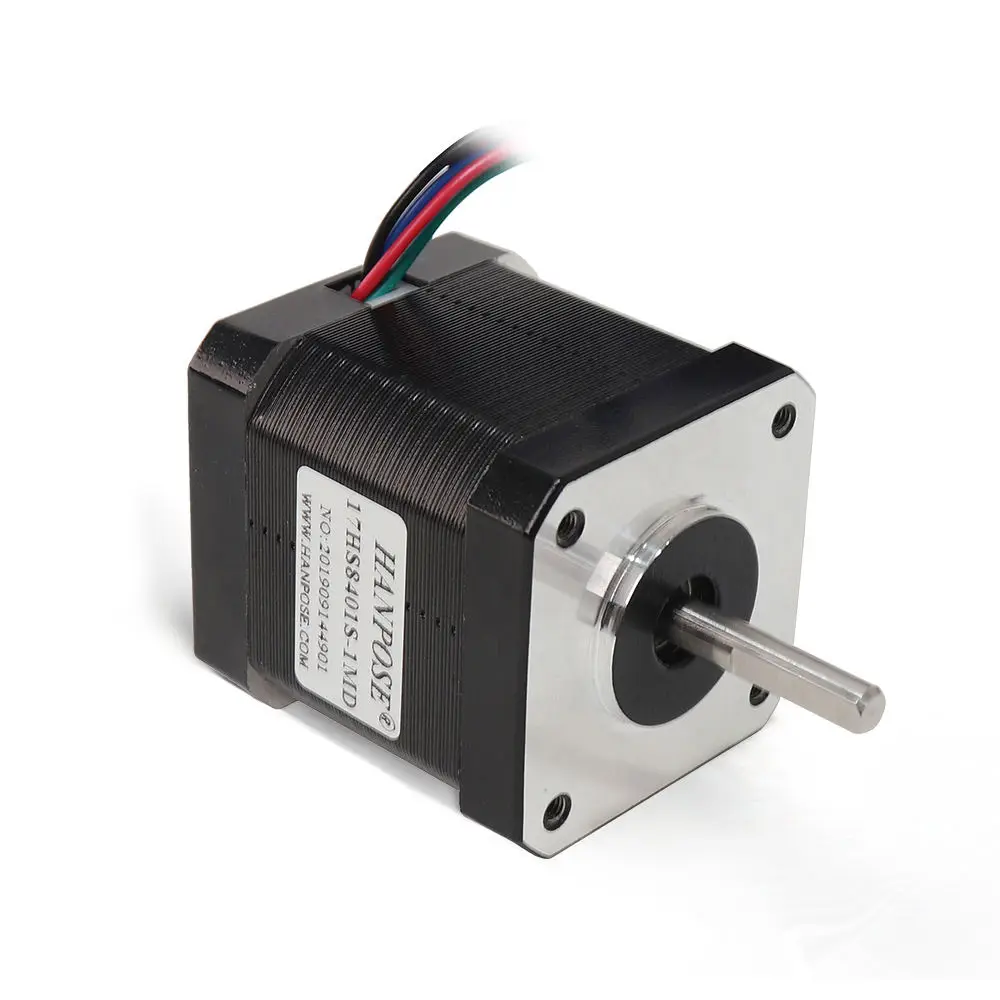HANPOSE 42 Stepeni motor Nema17 17HS8401S-1MD Visoki moment niski šum Stabilni moment 1.8A 52Ncm za 3D pisač Ravni motor