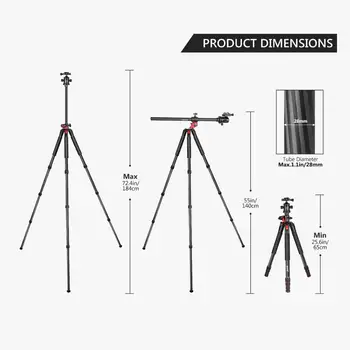 Neewer TP75 Camera Tripod Monopod  Fiber With Rotatable Center Column-Portable Lightweight,75 Inches/191 Centimeters,360 Degree detail image