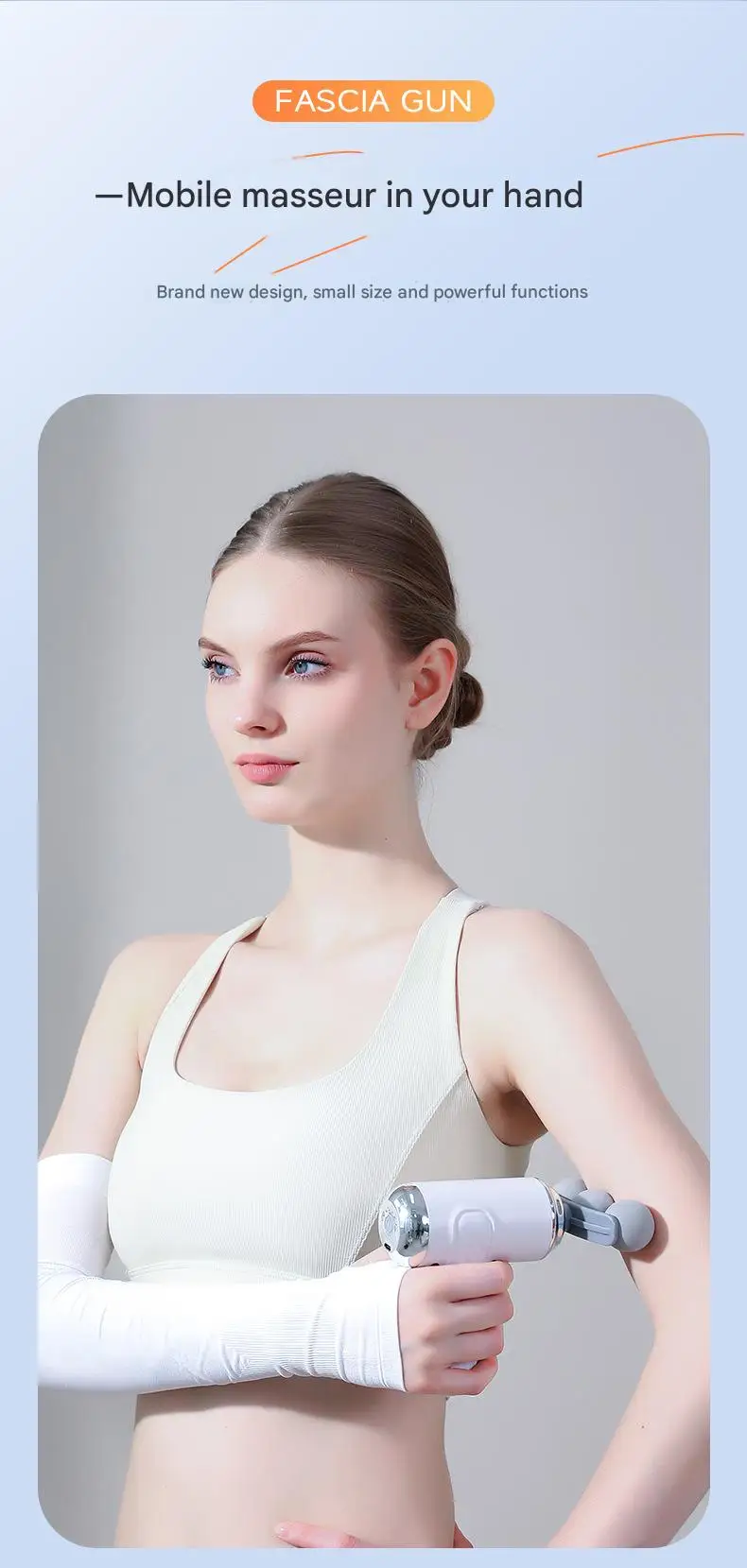 Triple Head Fascial Gun Massage 6 Adjustable Speed Levels Mini and Easy to Handle