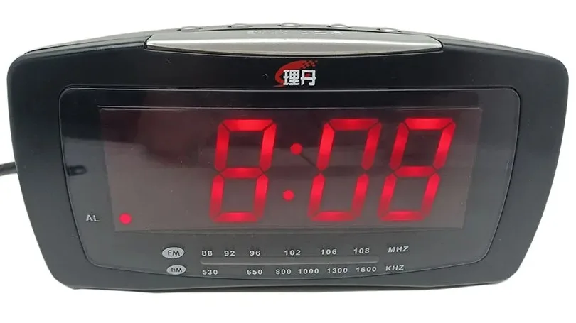 Analog Tuning Am/fm Radio Big Display Red Led With Snooze Single Alarm ...