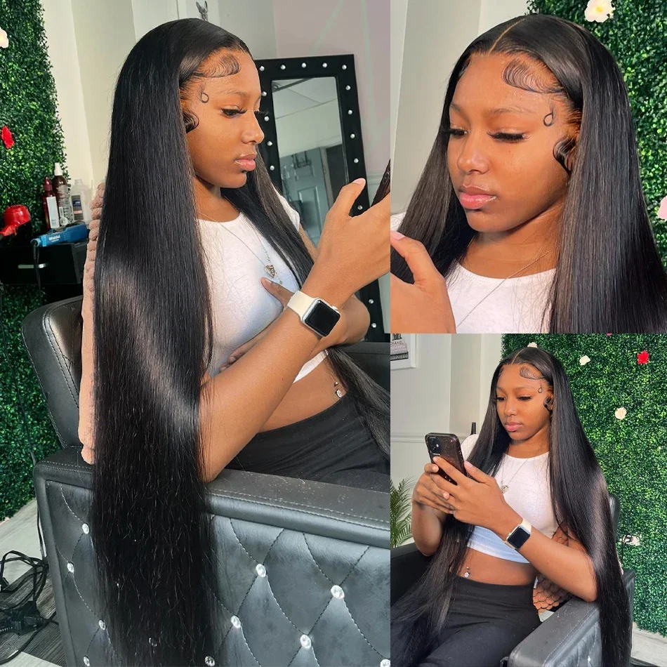 Peruca lace front de cabelo humano liso para mulher natural_voghion.com