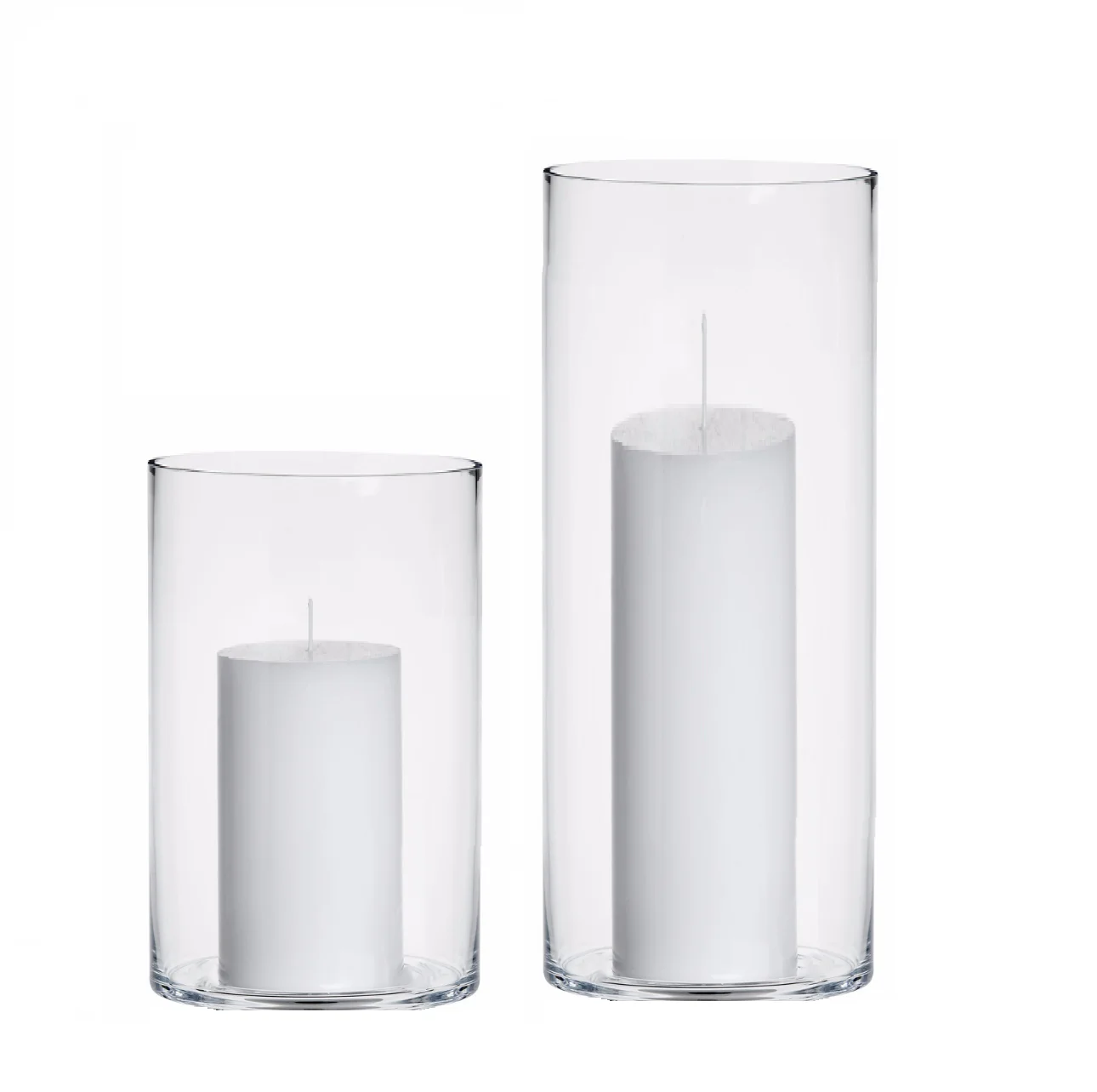 Clear Glass Candle Holder Tube Shade Open Ended Lamp Shade Soda Lime