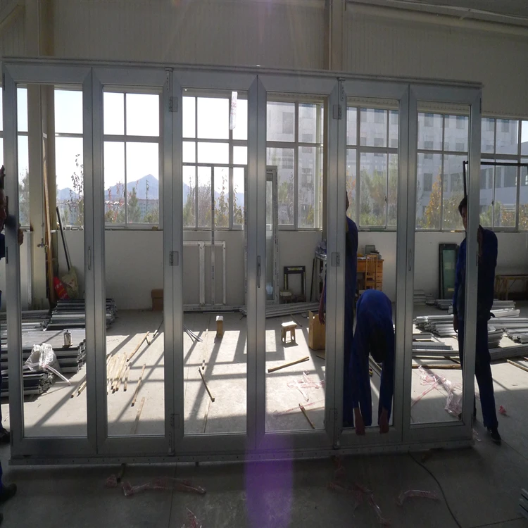Китай поставщика алюминия белого цвета кухня складной стекло окна 3 панель Внешний bi складные окна