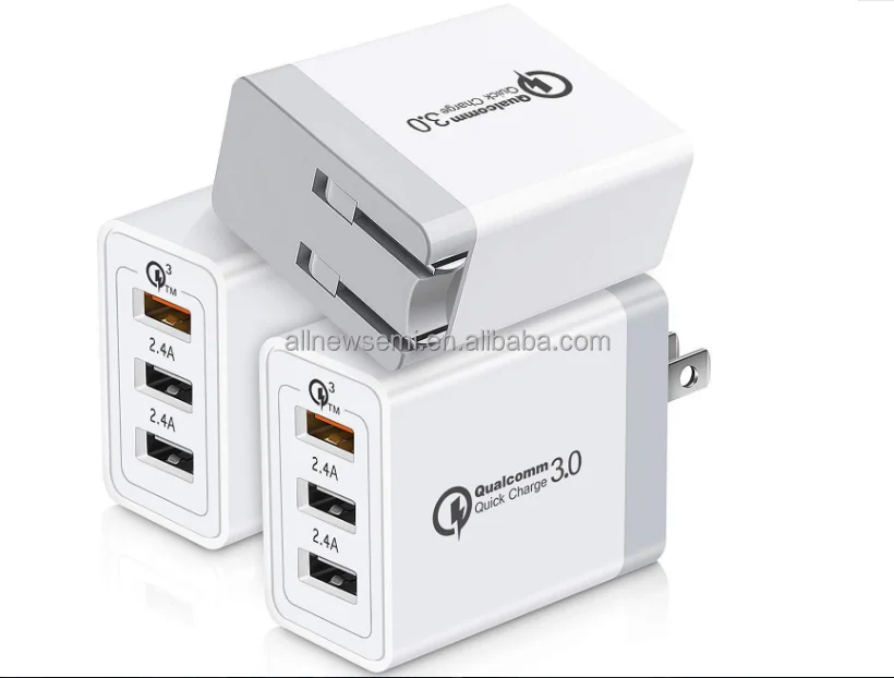 US standard 3usb charger high pass QC 3.0 fast charging head qc3.0 fast charging three port 30W charger