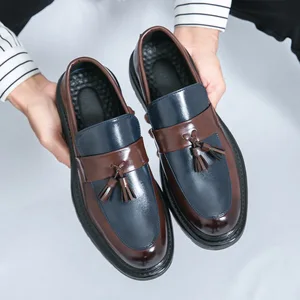 Cross-border Large Size Men's Loafers Spring New Casual Business Artificial Leather Shoes Fashion Shoes Elastic Band