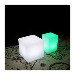 Modern Rechargeable 16-Color LED Night Light Battery Powered Cube Table Light Remote Control for Bedroom