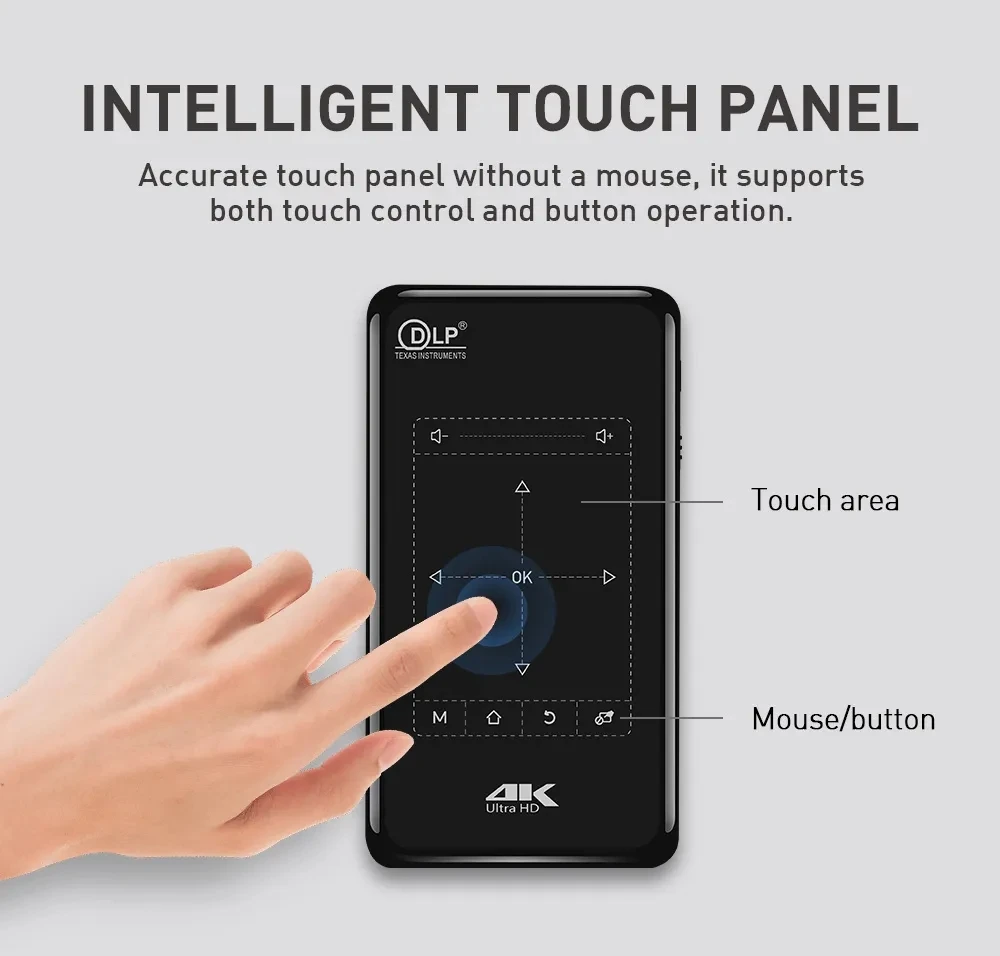 P09II  Mini Portable 4k HD Android 9.0 Dual Brand WiFi BT Smart Projector with Factory Price