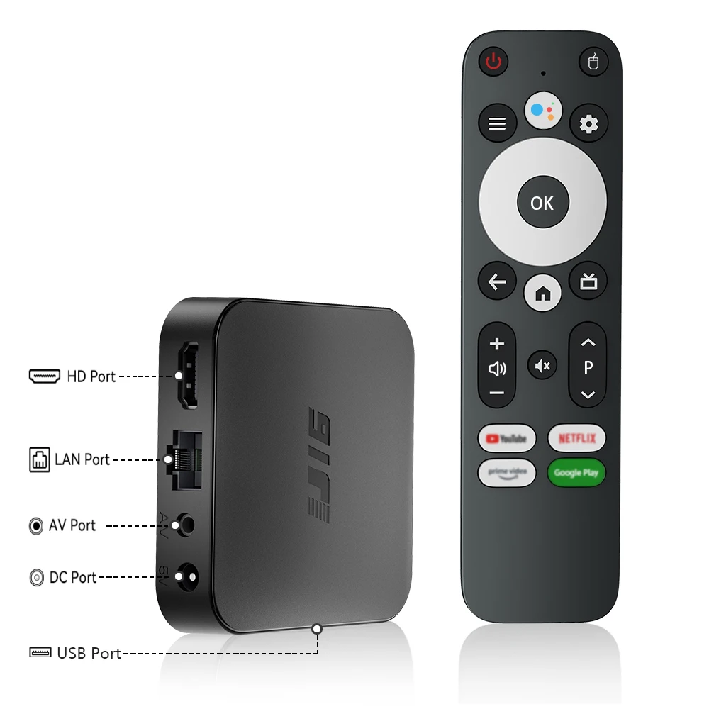 Android TV Box 16 Go RAM + 256 Go ROM - Allwinner H313 Quad Core, WiFi Dual 2.4G/5G, Ultra HD 14K