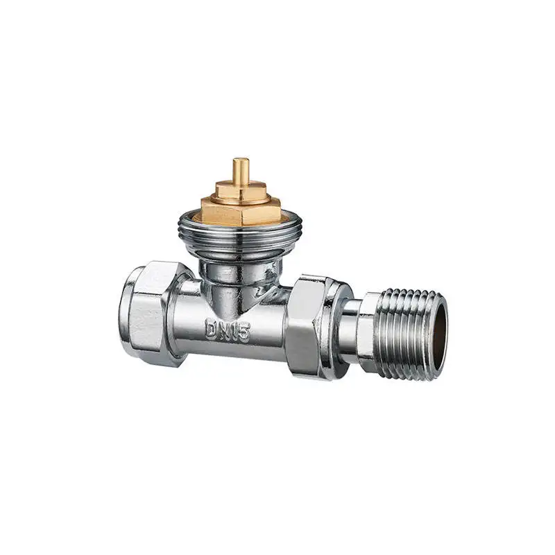 BAIYILUN Ferrule Fittings return flow DN15 Straight brass trv radiator valve