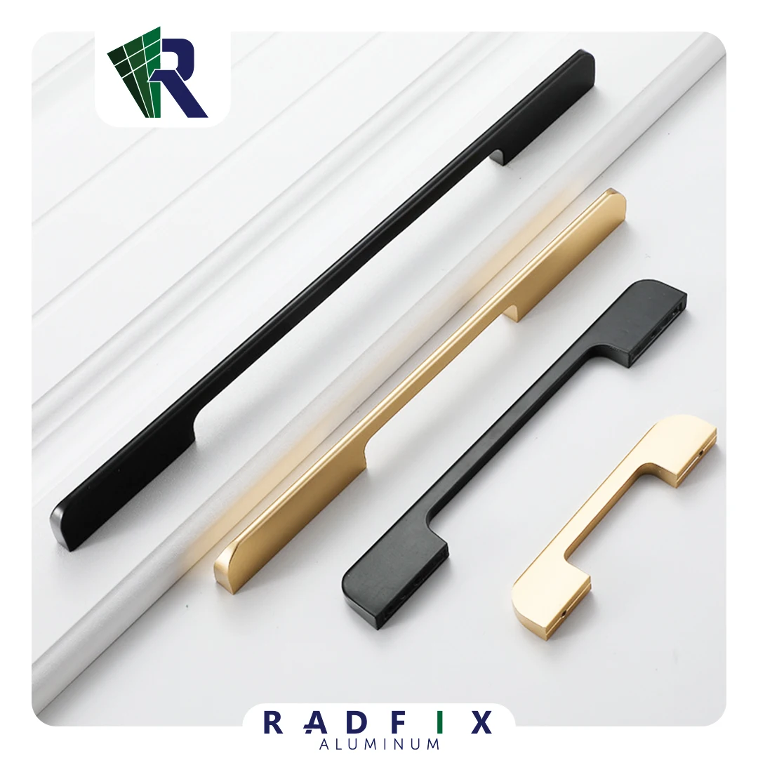 Luxury Lightweight Aluminum Brushed Gold Handle Modern Aluminum