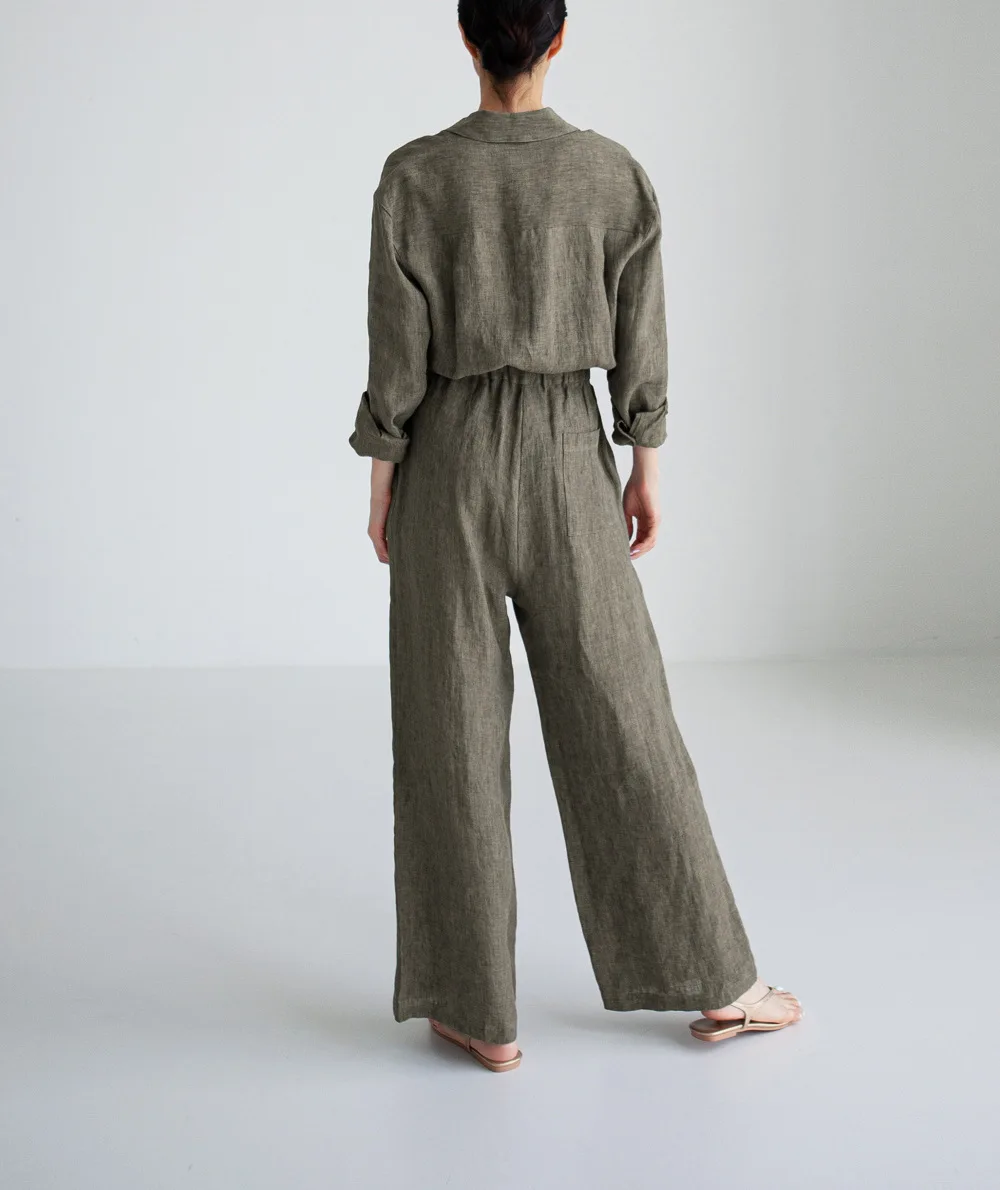 Latest Autumn Solid Color 2025 Jumpsuit Women Long Sleeve Jumpsuit Cotton Jumpsuit