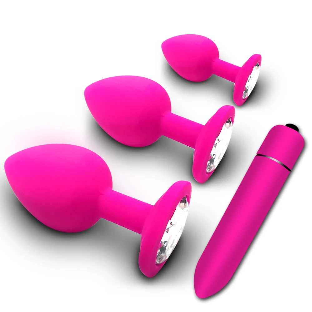 Source Set da 4 pezzi Plug anale in Silicone gioiello femmina G-spot orgasmo Dildo Bullet vibratore anale Butt Plug prodotti per adulti on m.alibaba