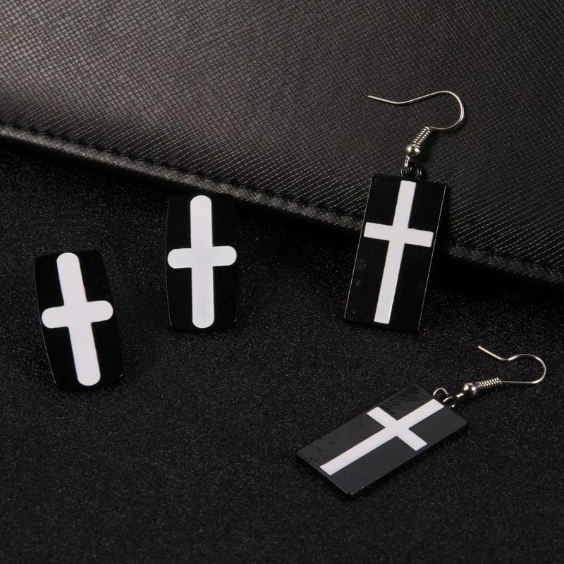 Anime Tokyo Revengers Earrings Simple Cross Acrylic Cartoon Character Accessories
