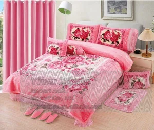 Luxury Winter Warm 10pcs Lilianna Raschel Heavy Weight Winter Blanket Red Color Winter Blanket