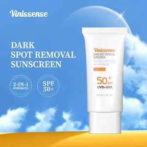 Vinissense Organic 50ml Whitening Sunblock Cream Effective UV Ray Protection Dark Face Body Sunscreen SPF50++ Custom Wholesale