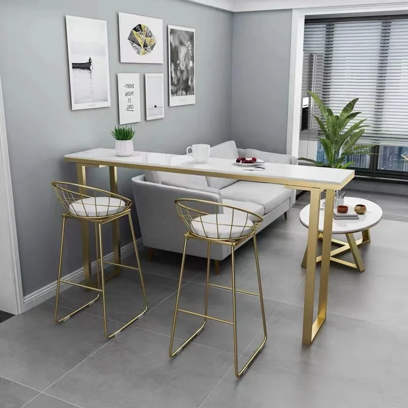 Household bar Tables and Chairs Simple Against the Wall Long bar Table Outdoor Balcony Milk Tea Shop High Foot Table