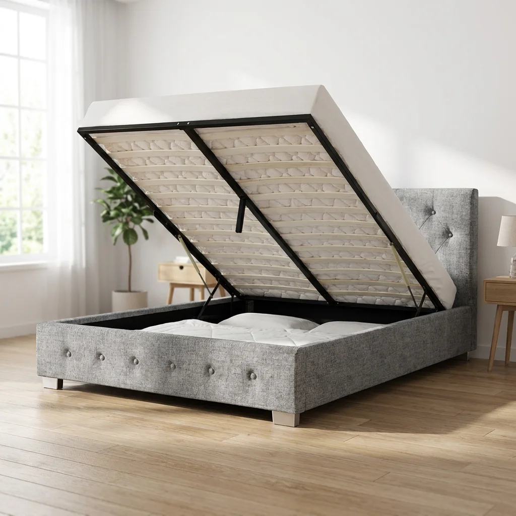 Willsoon Custom Modern Design Double King Size Ottoman Storage Fabric Bed Soft Wooden Frame Bedroom Furniture Supplier