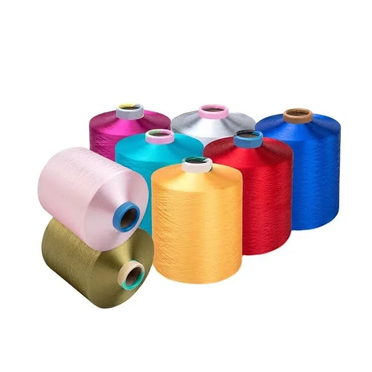 Welong DTY Polyester Yarn Multi-Colors 75/72/2 Draw Textured Yarn AA Grade 100% Polyester Yarn