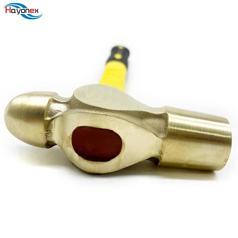 Explosion Proof Hammer Ball Hammer with Fiber Handle Teat Brass Hammer Non Sparking Tools