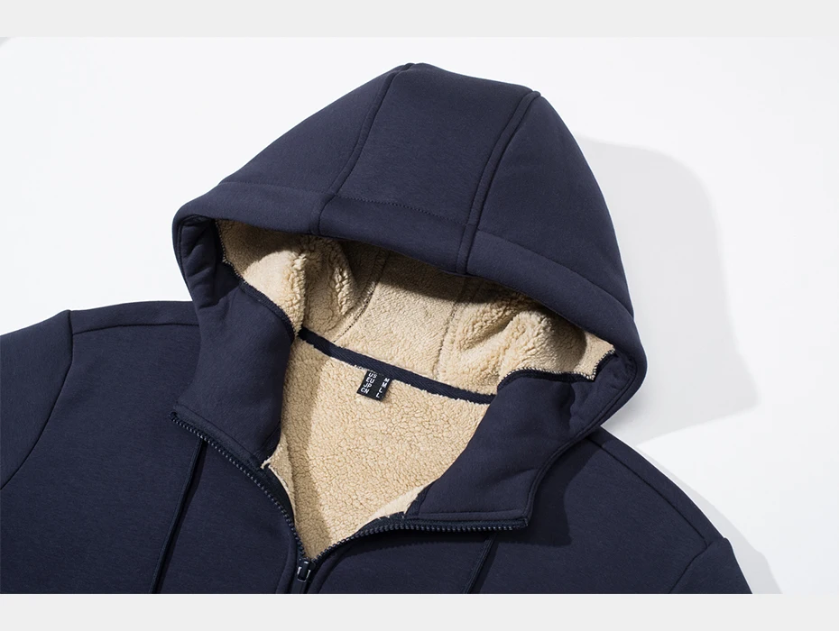 Custom Men's Fleece Hoodie Casual Sweatshirts Windproof Jackets With