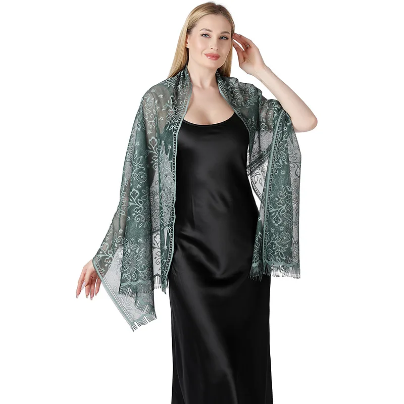 Stylish Party Ponchos For Women Fancy Jacquard Shawls Bridesmaid Dress Capes Tassel Wrap Scarves Manufacturer Wholesale