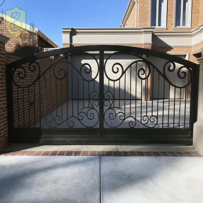 Modern Design Motorized Automatic Wrought Iron Driveway Gate Louver Fence Gate for Home and Garden