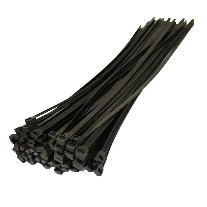 Pack of 100 Black Cable Ties, 400 mm x 8.8 mm Wide, Tensile Strength 60 kg, UV Resistant  Large Cable Ties for Cable Management