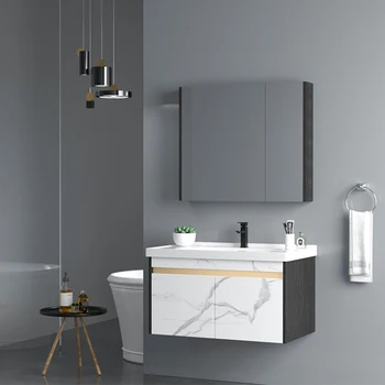 Vanity modern bathroom vanities cabinet set Hotel Supplier White Shaker bathroom cabinet