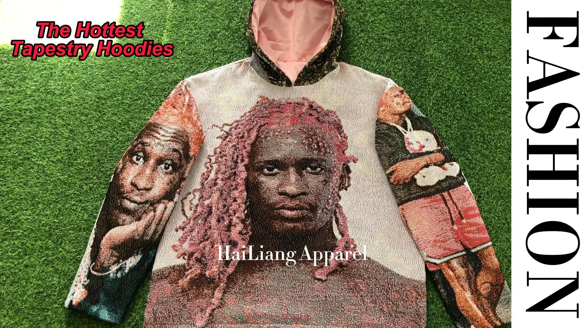 Hailiang New Fashion Hip Hop Streetwear Tapestry Hoodie No String Woven