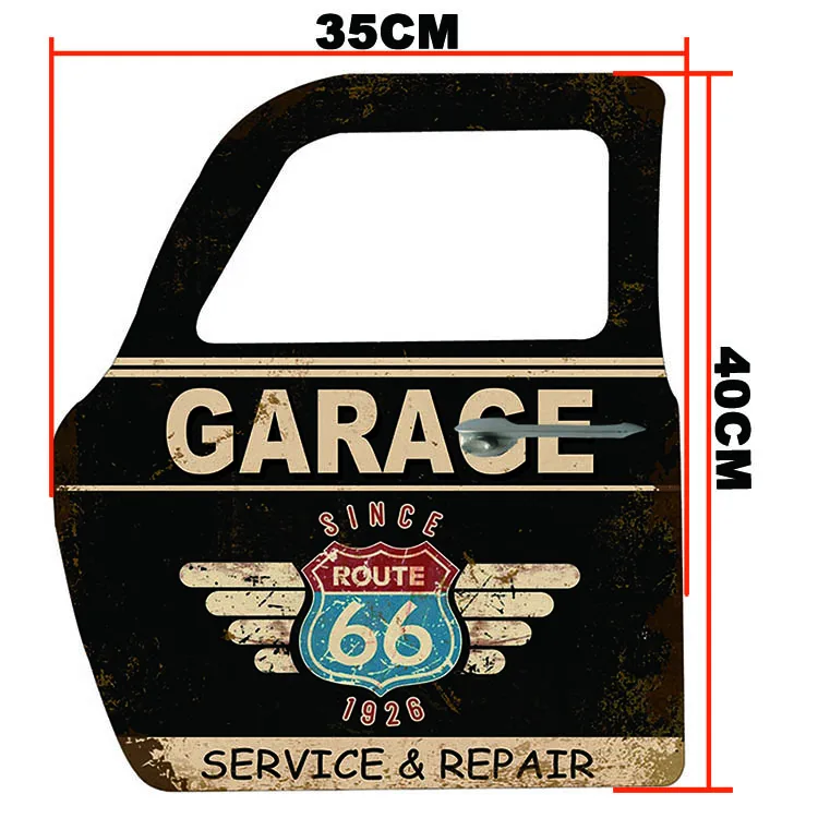 Vintage Motor Garage Metal Sign - Route 66 Collectible