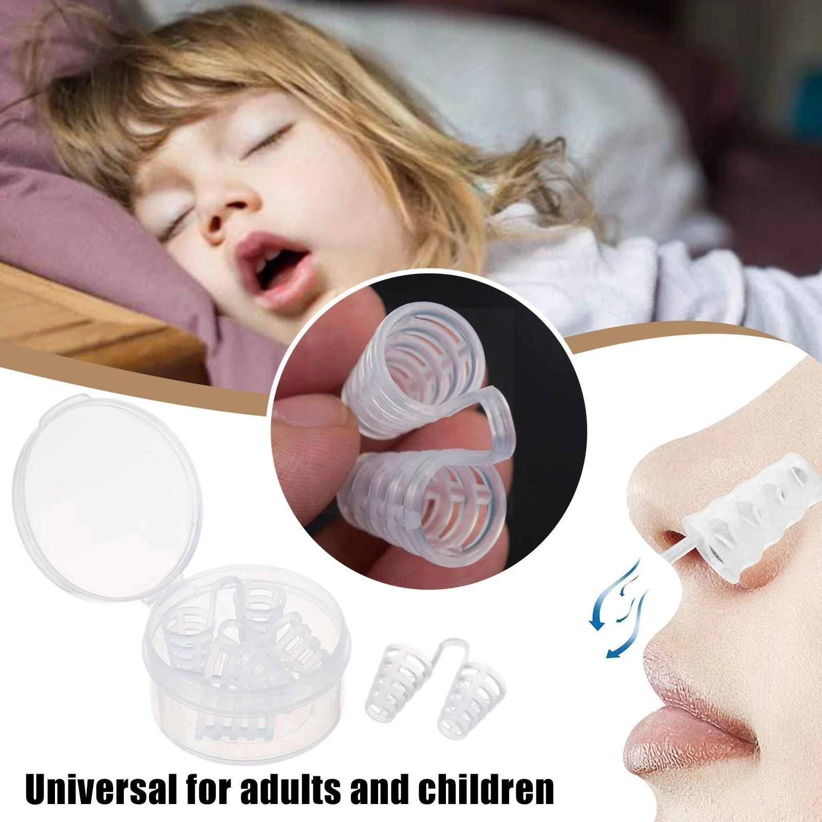 STOCK Set 8 Pcs Premium Stop Snoring Nose Vent Soft Silicone Anti Snore Nasal Dilator