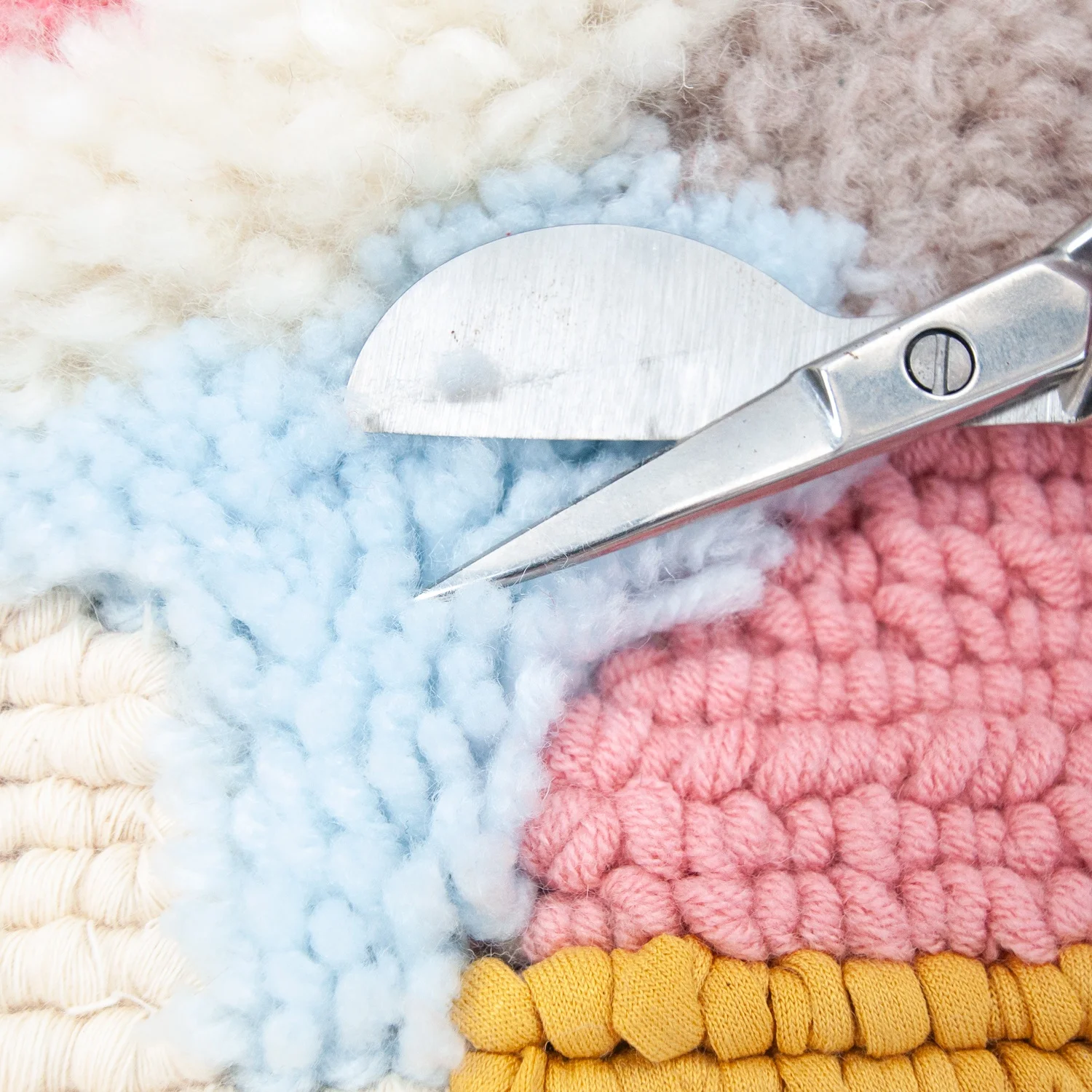 8 Pcs 50*50cm Blank Rug Hooking Mesh Canvas Kit With Latch Hook Tools Silver Scissor For Latch