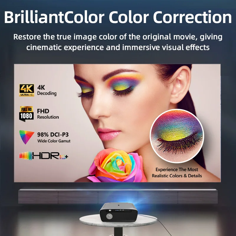 OEM 2024 New Full HD Android WIFI Video Projector 4K Wireless Movie Home Play Theater Meeting Office Proyector