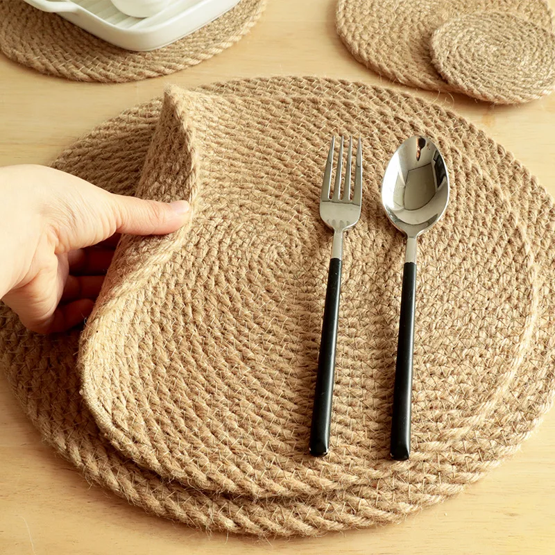 Hot Selling Wholesale Custom Woven Placemats Natural Brown Rattan