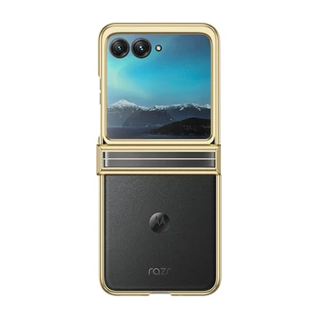 360 Full Cover Electroplate clear PC Folding Phone case for Moto RAZR 40 ULTRA case