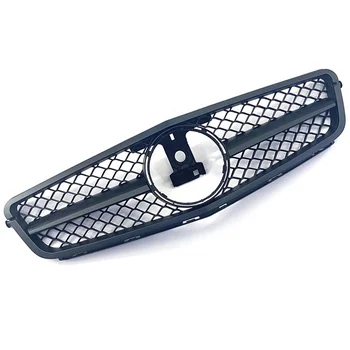 W204 Matte Black AMG Style Honeycomb Auto Front Grille Fit for Mercedes Benz C Class C250 C300 C350 Year 2008 to 2014