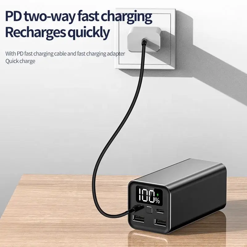 Portable PD 65w Laptop Power Bank with Super Fast Charging High Capacity 20000mah  Double USB Output Interface
