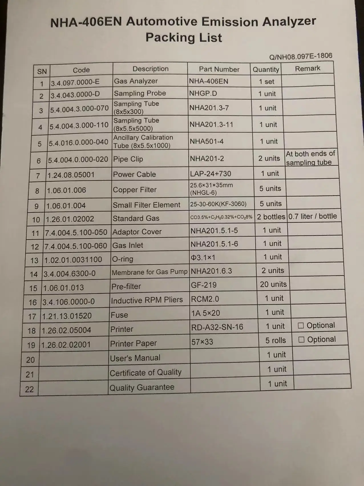 Автомобильный анализатор выхлопных газов NHA-406 использования NHA406 для HC CO CO2 O2 NHA-406EN автомобильного детектора объема дымовых отходов