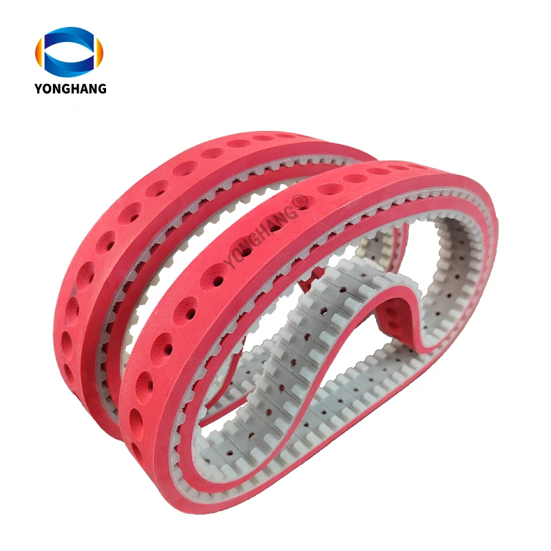Vertical Form Fill Seal Packing Machine Various Hole Types  Rubber Coating Vacuum Pull Belts Transport Vffs Timing Belts