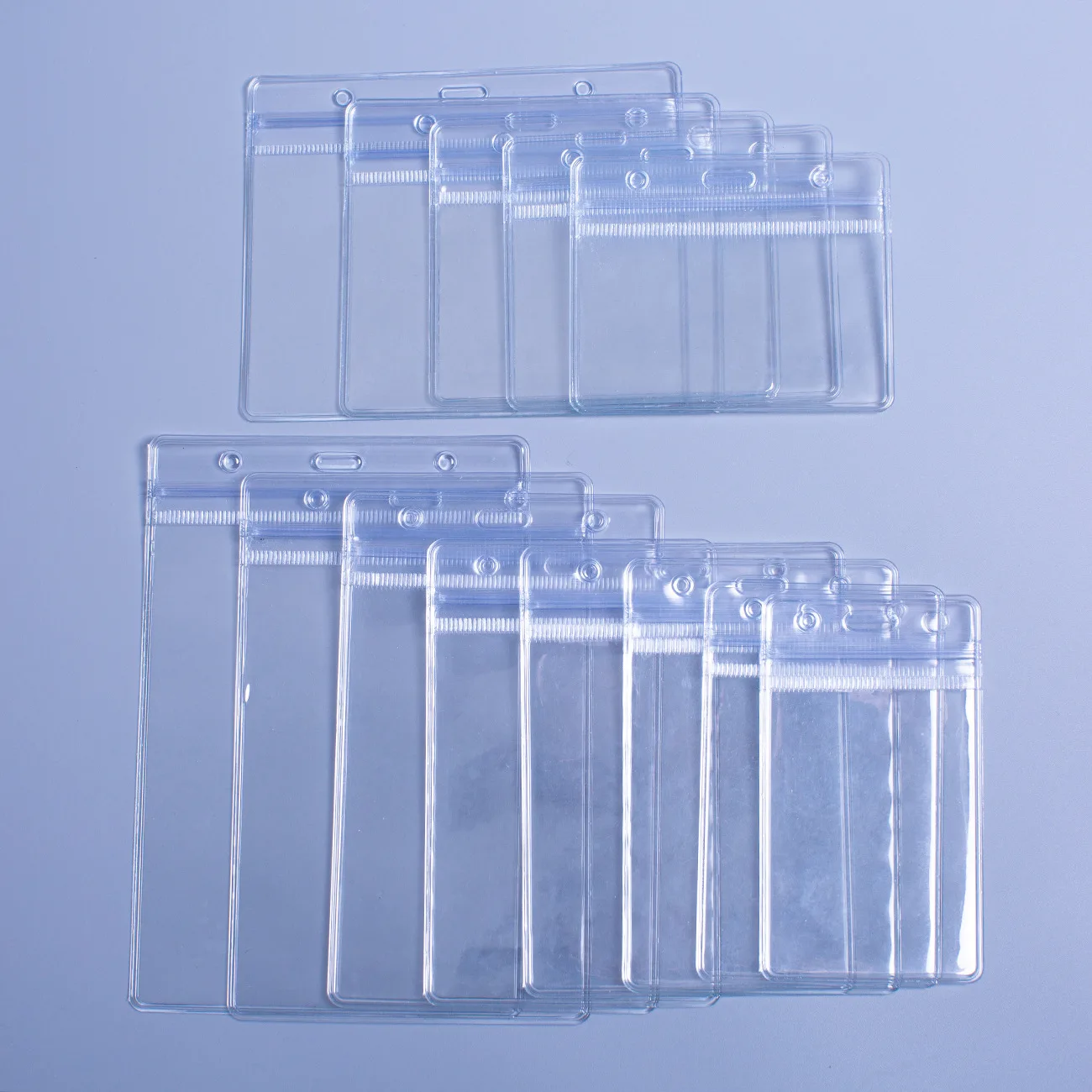 clear plastic id card sleeves Vinyl Medicare & Business Card Sleeve 1840-3505 badge reel Unique Bargains Resealable Zip Clear