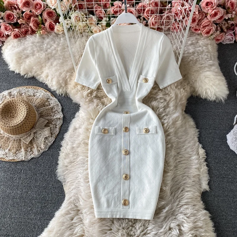 Wholesale V Neck Short Sleeved Knit Jersey Bodycon Dress Wholesale V Neck Short Sleeved Knit Jersey Bodycon Dress