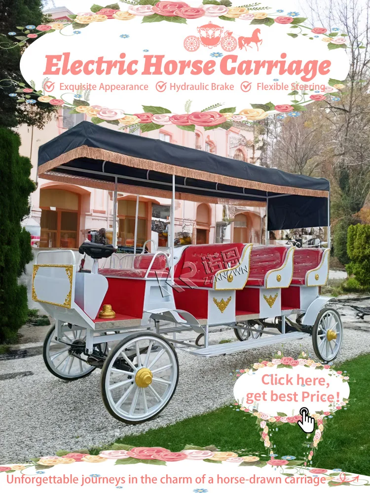 White Royal Sightseeing Tourist Horse Drawn Carts Wagon Carriage Royal ...