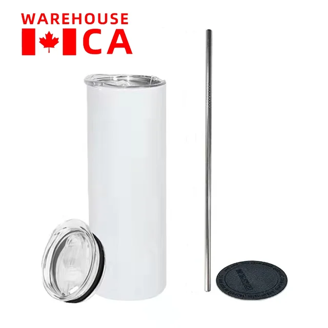 CA Warehouse 20oz stainless steel sublimation mug double wall vacuum stainless blank sublimation tumbler with mental straw
