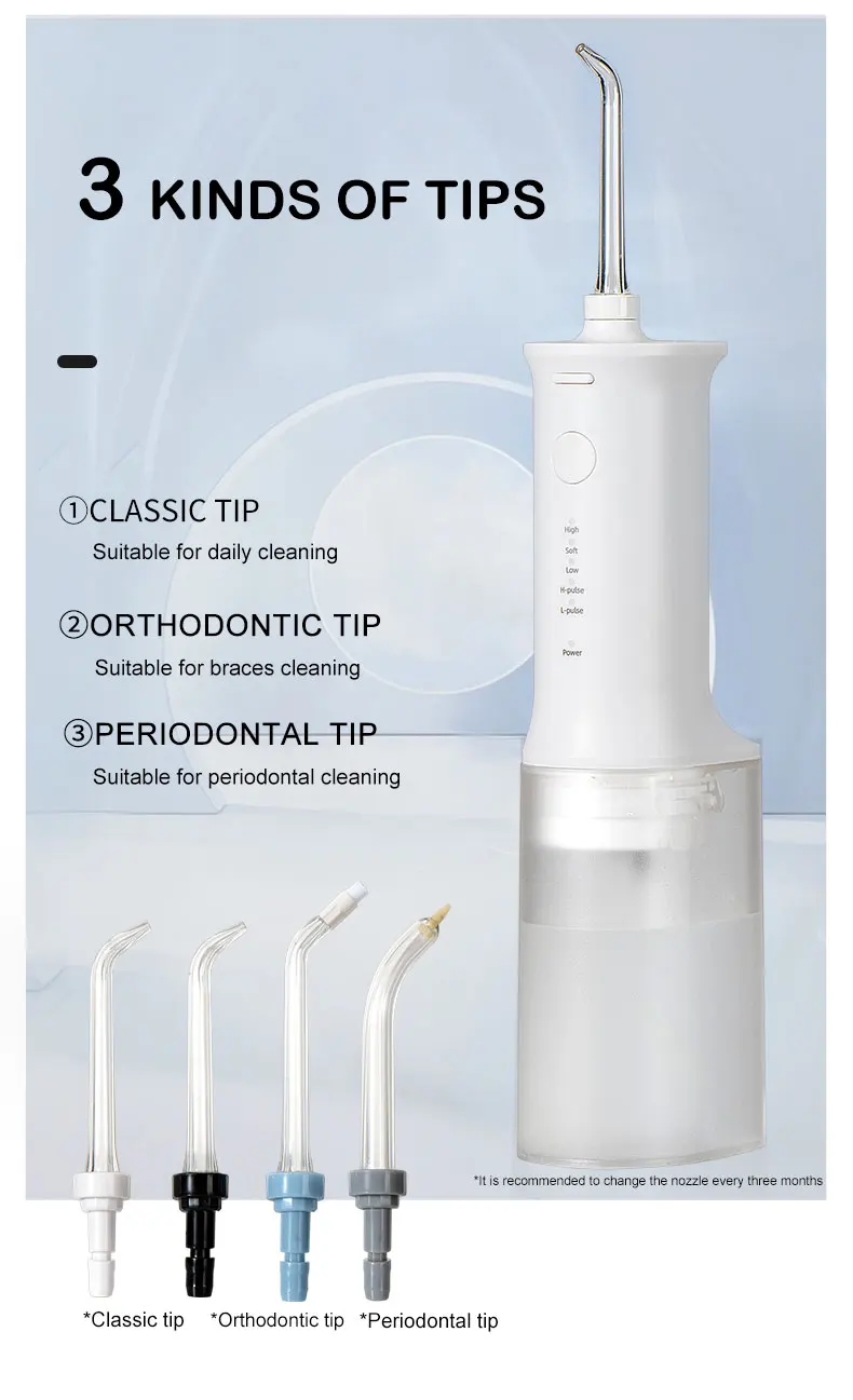 thumbnail image 2 of Cordless Water Dental Flosser Oral Irrigator - 3 Modes, White - Portable Teeth Cleaner 2 of 4