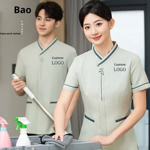 Hotel Staff Short-Sleeved Summer Work Clothes for Cleaning for Floor Attendants Room Attendants Chef Housekeeping Styles