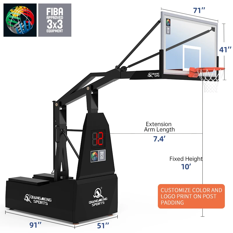 Outdoor Professional Basketball Equipment Fiba Portable Spring Fold ...