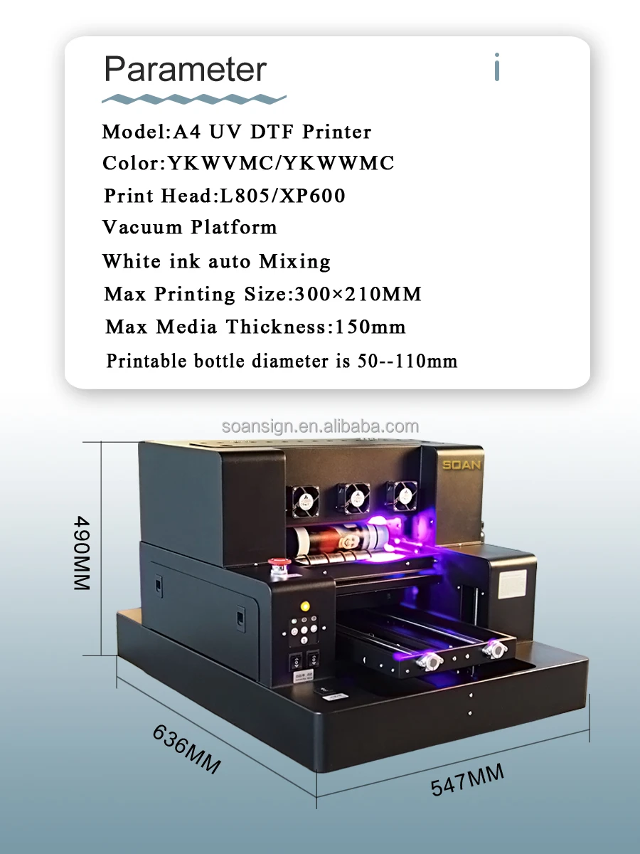 A3 UV Inkjet Printer - High Resolution & Versatile Printing