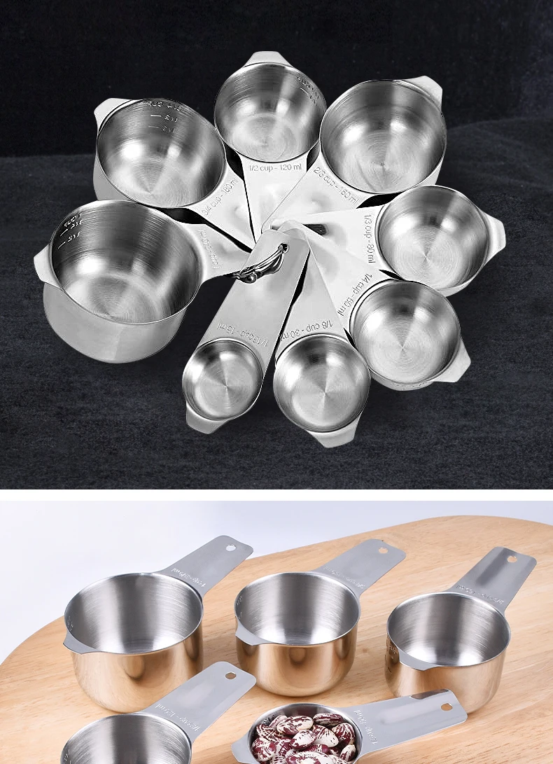 Stainless Steel Measuring Cup and Spoon Set for Cooking